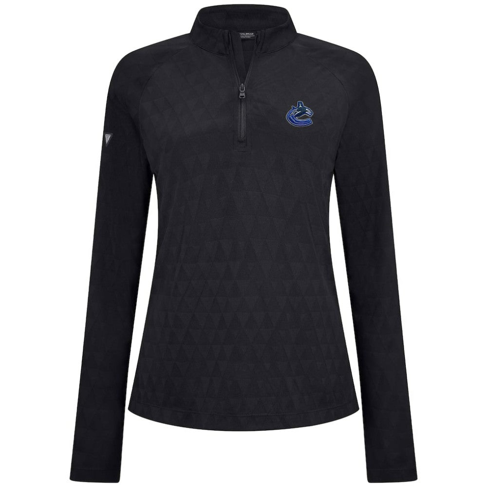 Vancouver Canucks Levelwear Women's Spike Raglan Quarter-Zip Top