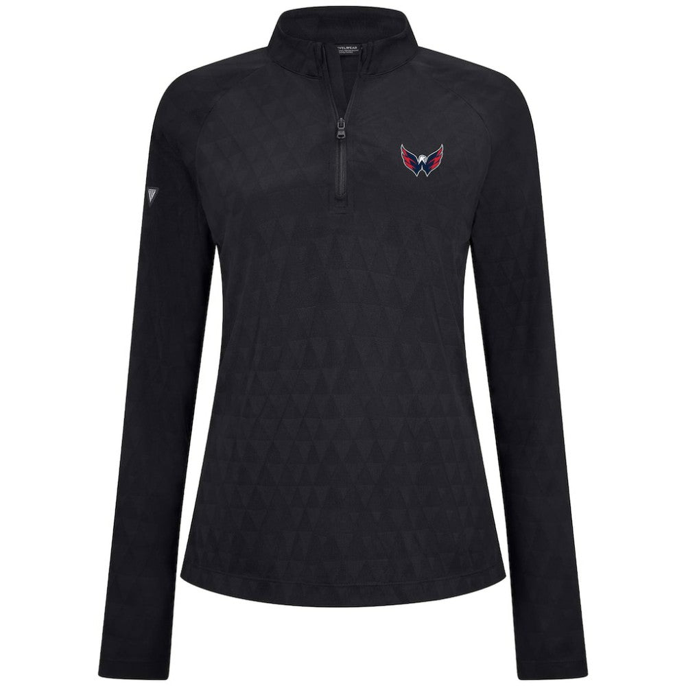 Washington Capitals Levelwear Women's Spike Raglan Quarter-Zip Top