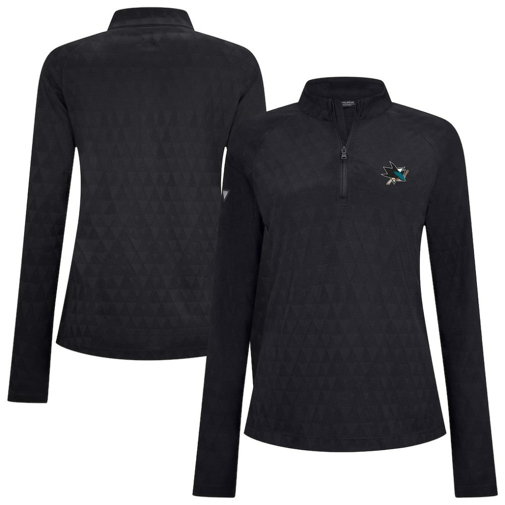 San Jose Sharks Levelwear Women's Spike Raglan Quarter-Zip Top