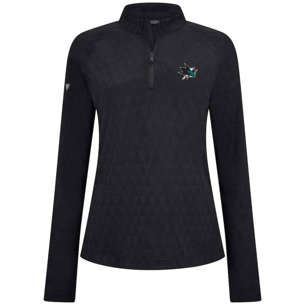San Jose Sharks Levelwear Women's Spike Raglan Quarter-Zip Top