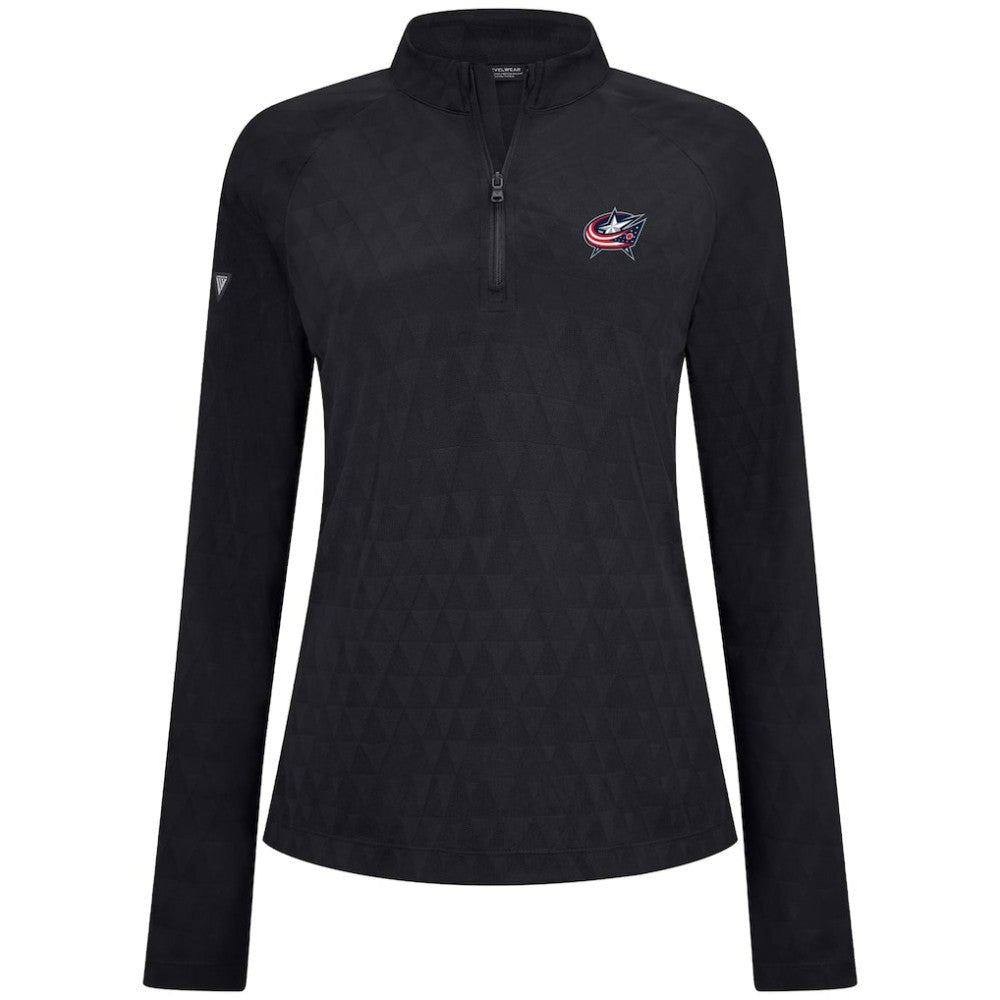 Columbus Blue Jackets Levelwear Women's Spike Raglan Quarter-Zip Top