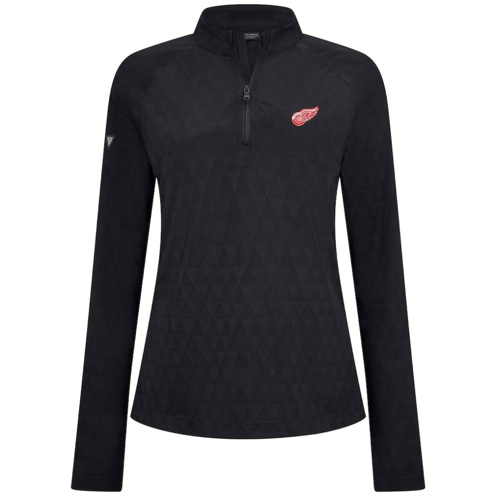 Detroit Red Wings Levelwear Women's Spike Raglan Quarter-Zip Top