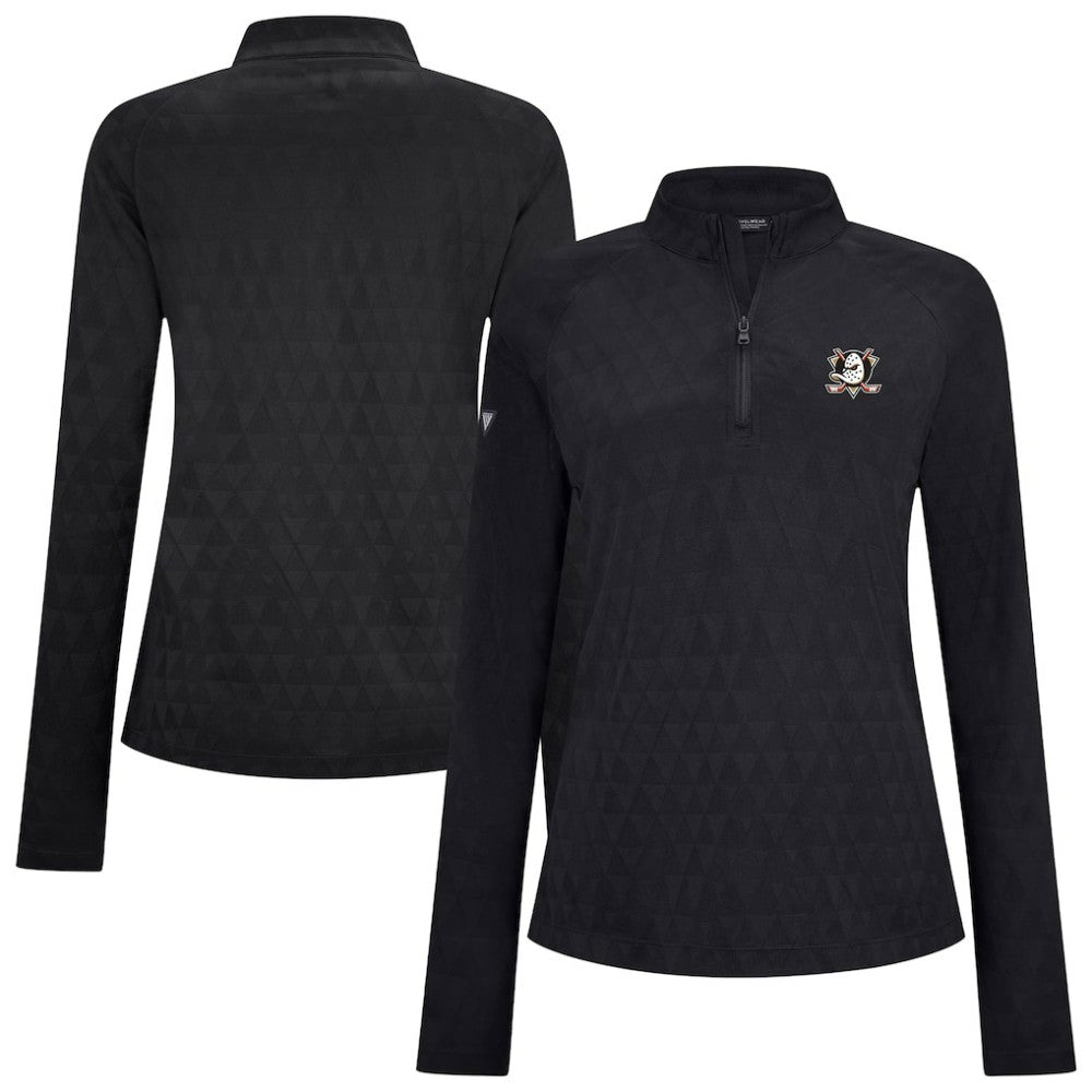 Anaheim Ducks Levelwear Women's Spike Raglan Quarter-Zip Top