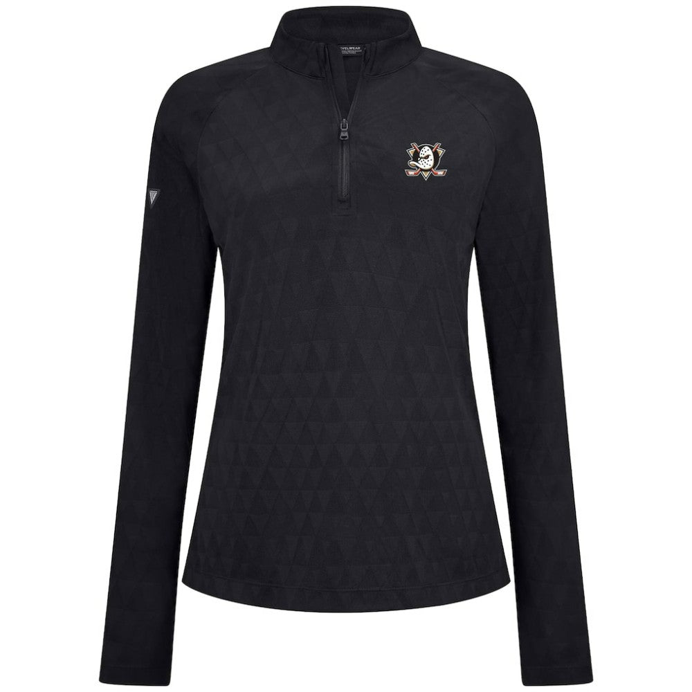 Anaheim Ducks Levelwear Women's Spike Raglan Quarter-Zip Top