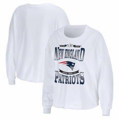 NFL New England Patriots WEAR by Erin Andrews Women's Super Bowl LX Cropped Long Sleeve T-Shirt