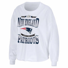 NFL New England Patriots WEAR by Erin Andrews Women's Super Bowl LX Cropped Long Sleeve T-Shirt