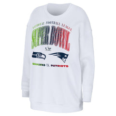 NFL New England Patriots vs. Seattle Seahawks WEAR by Erin Andrews Women's Super Bowl LX Matchup Sweatshirt