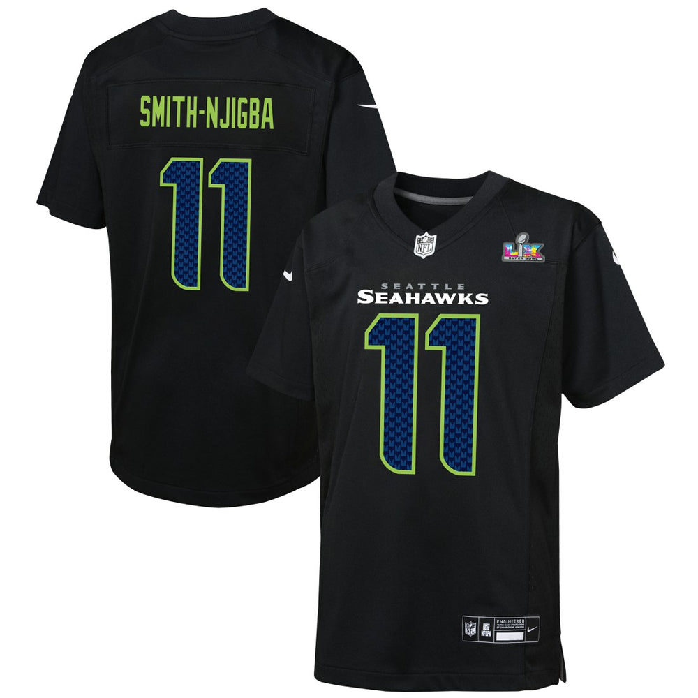 NFL Seattle Seahawks Jaxon Smith-Njigba  Youth Super Bowl LX Patch Carbon Fashion Game Jersey