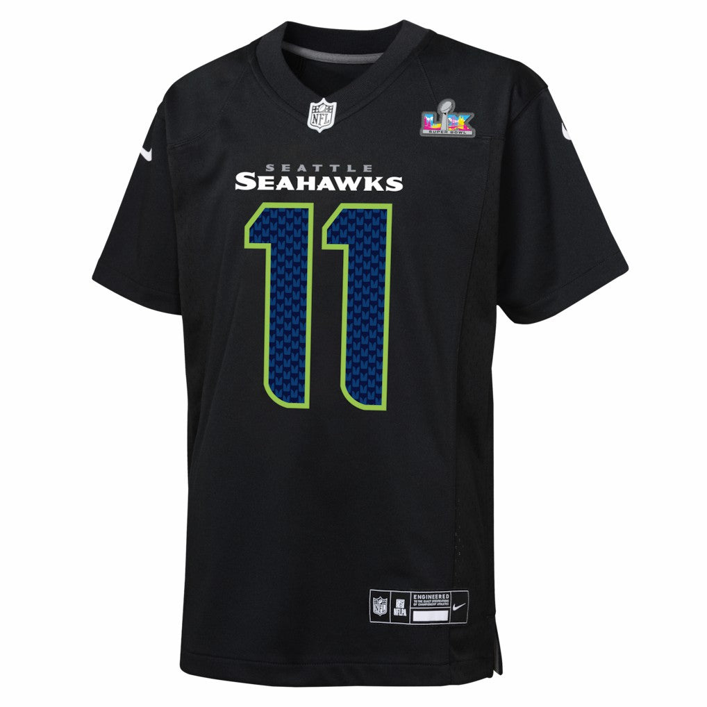 NFL Seattle Seahawks Jaxon Smith-Njigba  Youth Super Bowl LX Patch Carbon Fashion Game Jersey