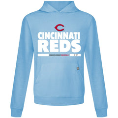 Cincinnati Reds Levelwear Relay Center Stage Long Sleeve Hooded T-Shirt - Light Blue