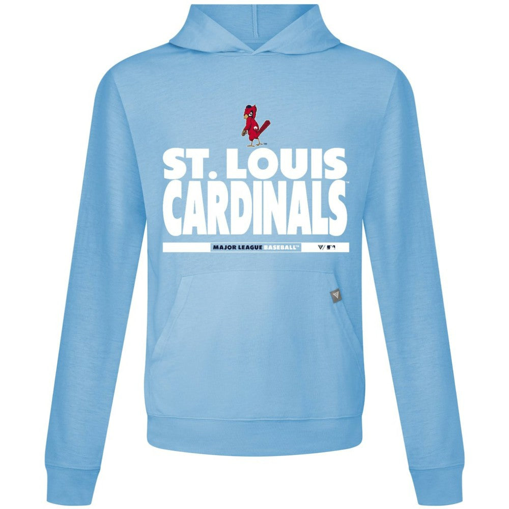 St. Louis Cardinals Levelwear Relay Center Stage Long Sleeve Hooded T-Shirt - Light Blue