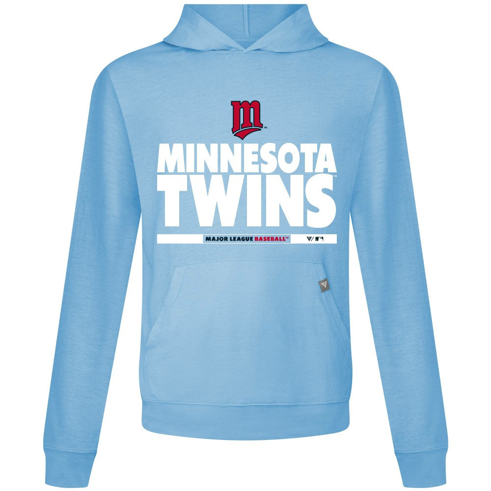 Minnesota Twins Levelwear Relay Center Stage Long Sleeve Hooded T-Shirt - Light Blue