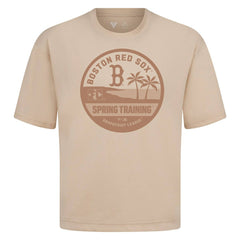Boston Red Sox Levelwear Spring Training Badge Luxe Signature Knit T-Shirt - Khaki