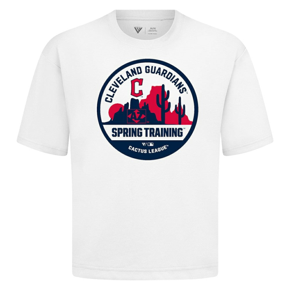 Cleveland Guardians Levelwear Spring Training Badge Luxe Signature Knit T-Shirt - White