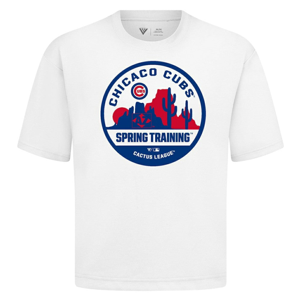 Chicago Cubs Levelwear Spring Training Badge Luxe Signature Knit T-Shirt - White