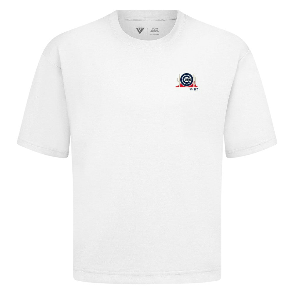 Chicago Cubs Levelwear  Luxe Signature Knit T-Shirt - White