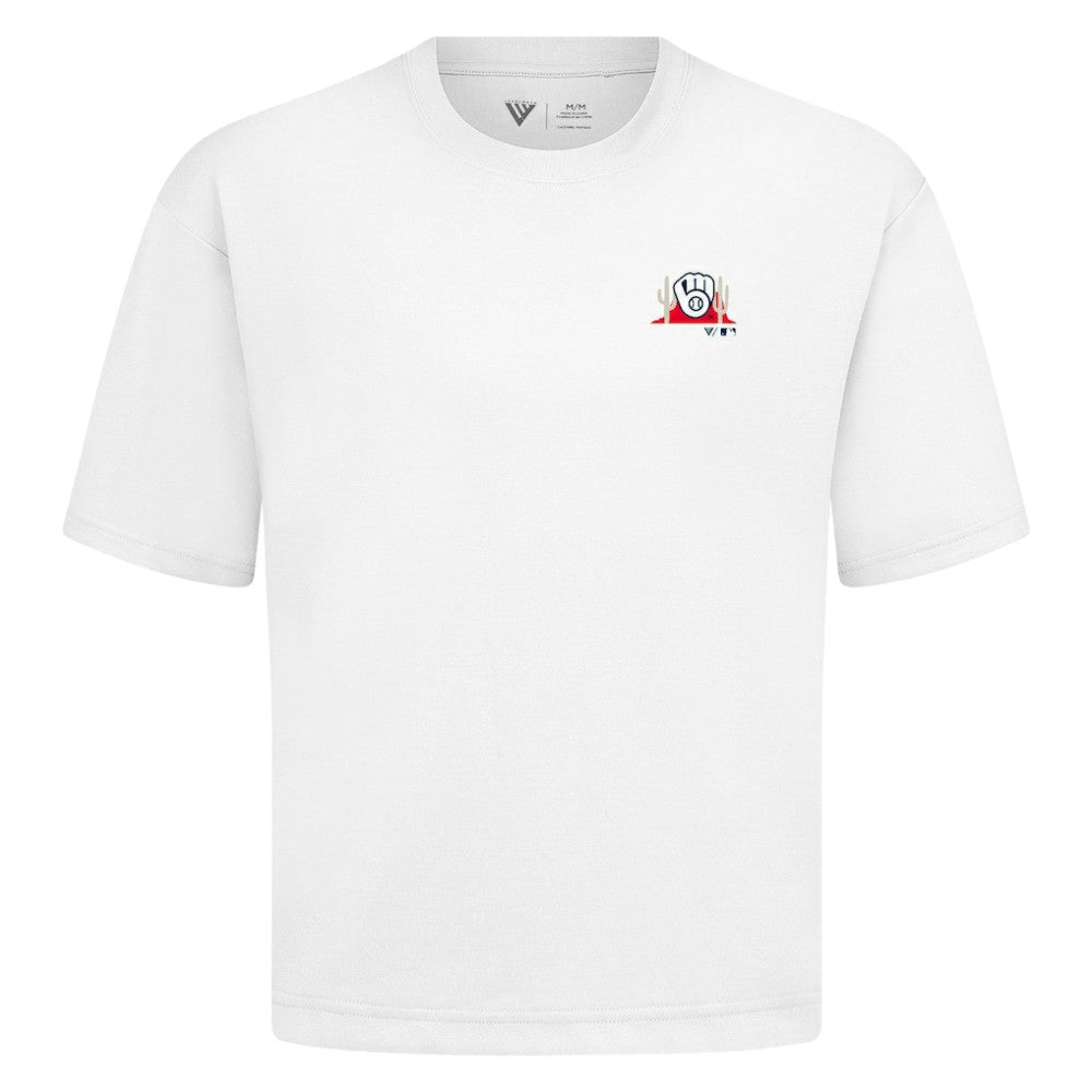 Milwaukee Brewers Levelwear  Luxe Signature Knit T-Shirt - White