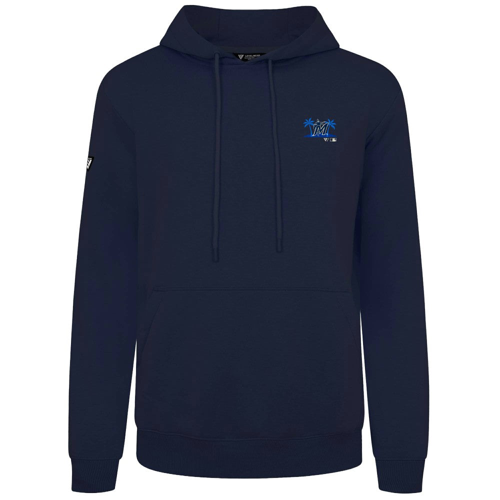 Miami Marlins Levelwear Panoramic Podium Hoodie - Navy