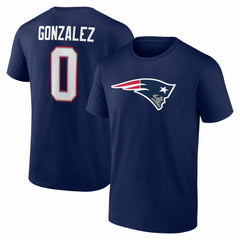 NFL New England Patriots Christian Gonzalez  Icon Name & Number T-Shirt