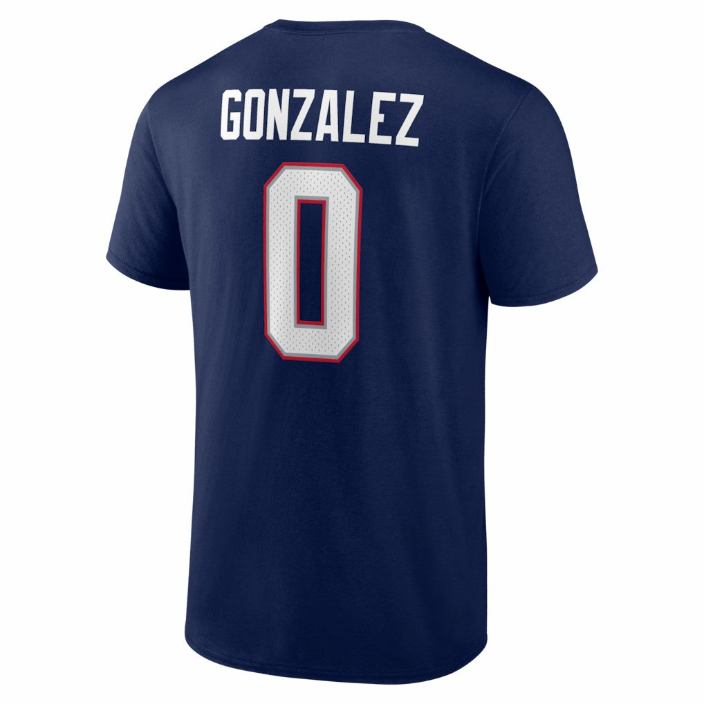 NFL New England Patriots Christian Gonzalez  Icon Name & Number T-Shirt