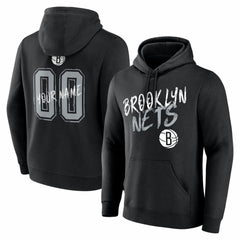 Brooklyn Nets Big & Tall Hustle Personalized Name & Number Hoodie - Black for sale