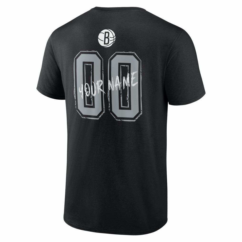 Brooklyn Nets Big & Tall Hustle Personalized Name & Number T-Shirt - Black cheap