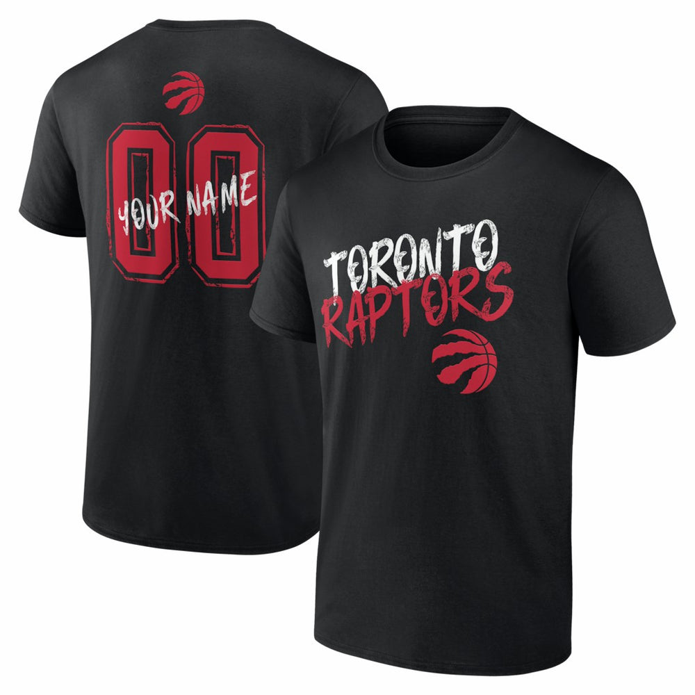 Toronto Raptors Big & Tall Hustle Personalized Name & Number T-Shirt - Black shop