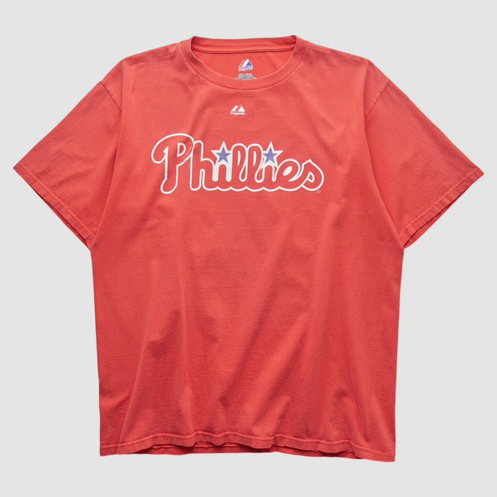 Philadelphia Phillies Majestic 2000s T-shirt - Red Vintage