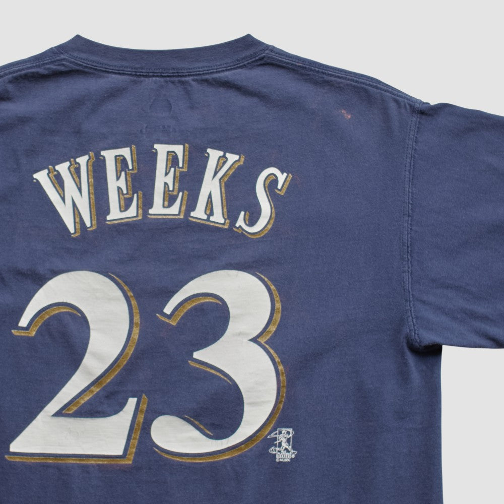 Milwaukee Brewers Majestic 2000s T-shirt - Navy Vintage