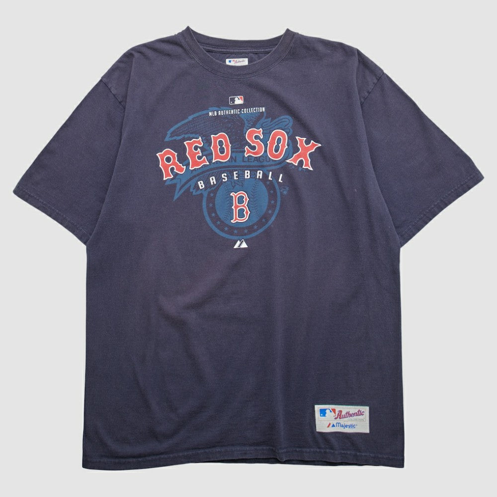 Boston Red Sox Majestic 2000s T-shirt - Navy Vintage