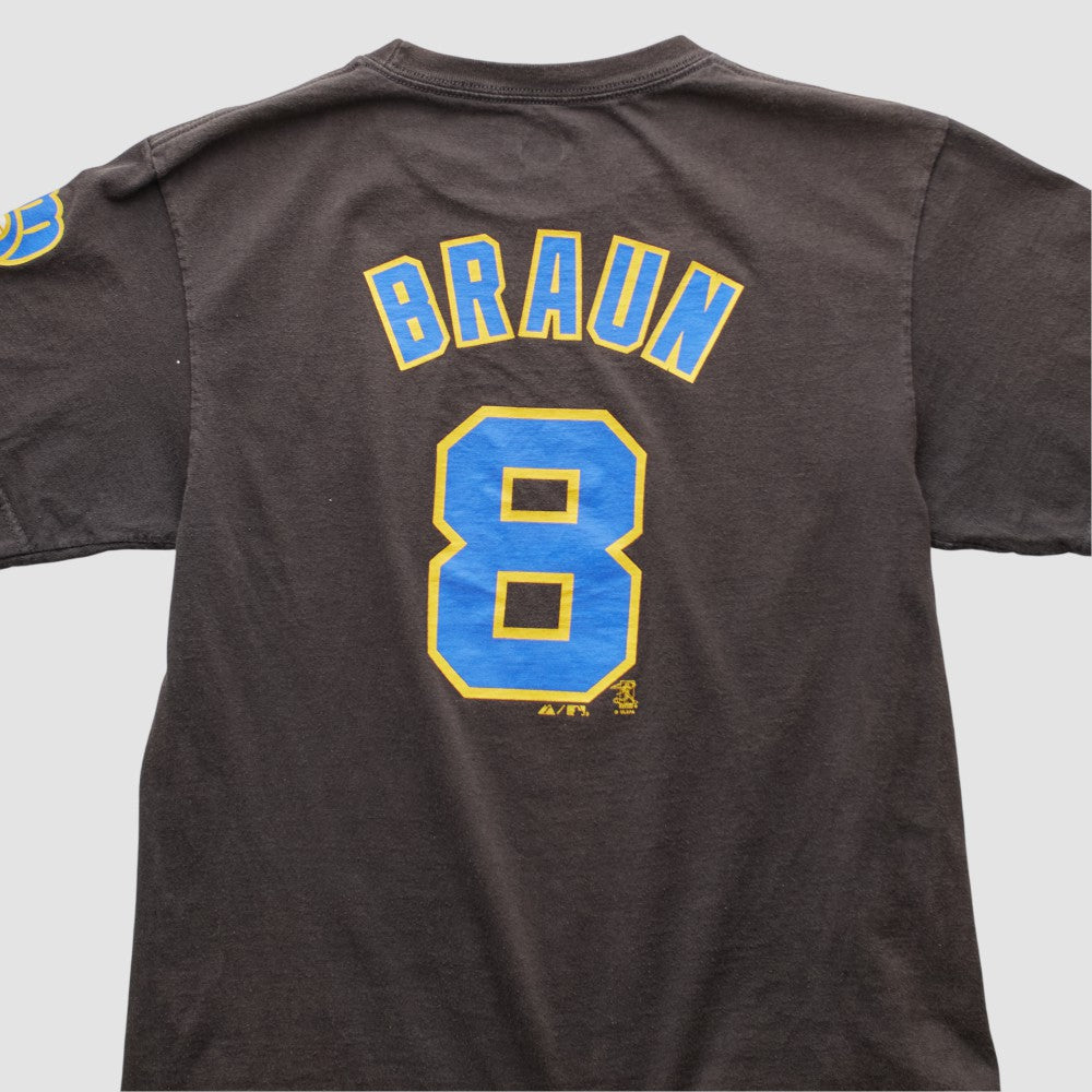 Milwaukee Brewers Majestic 2000s T-shirt - Black Vintage