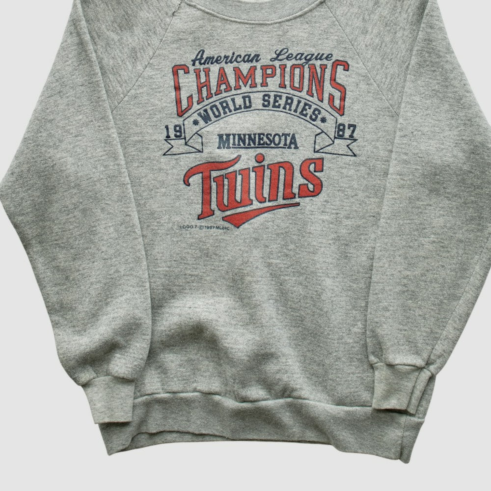 Minnesota Twins 1987 Pullover Sweatshirt - Heather Gray Vintage
