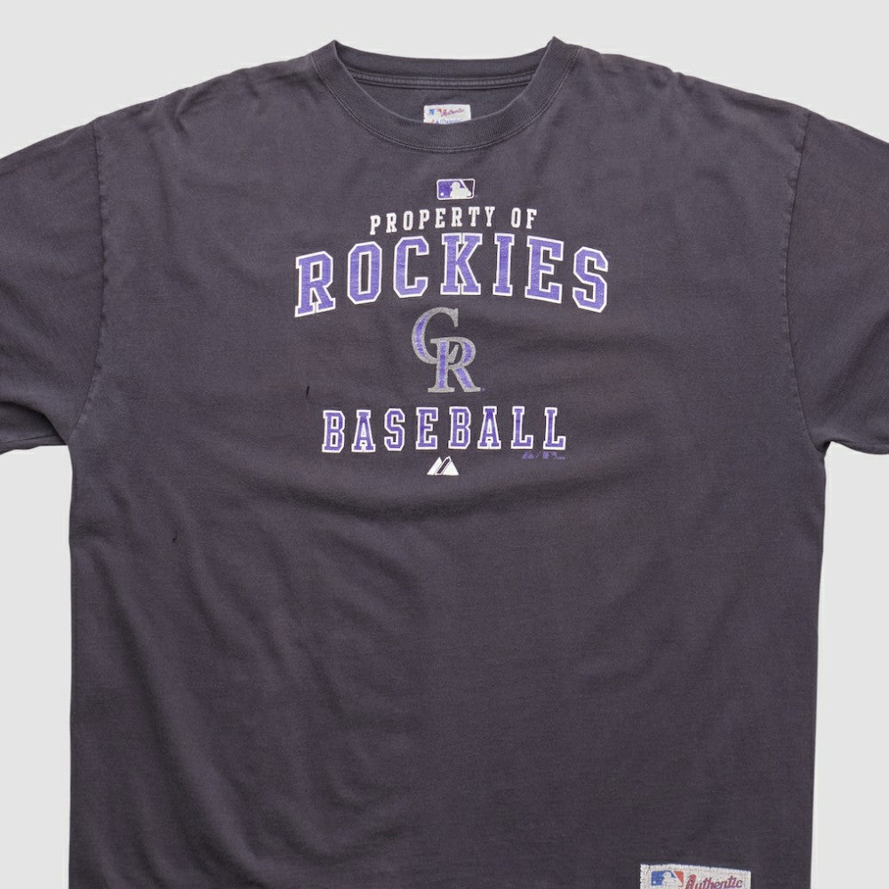 Colorado Rockies Majestic 2000s T-shirt - Charcoal