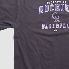 Colorado Rockies Majestic 2000s T-shirt - Charcoal