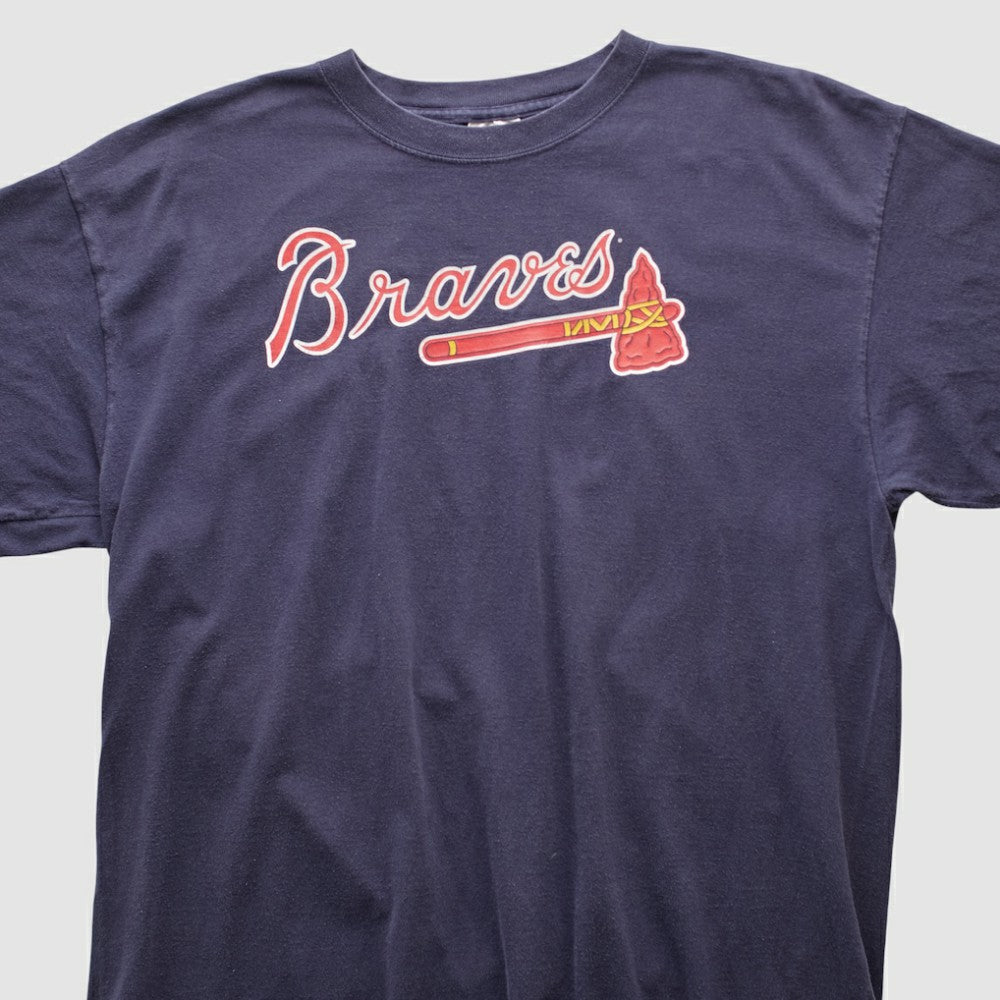 Atlanta Braves Majestic 2000s T-shirt - Navy Vintage