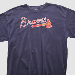 Atlanta Braves Majestic 2000s T-shirt - Navy Vintage