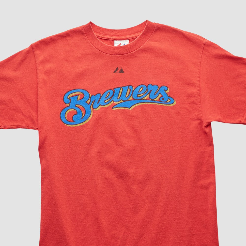 Milwaukee Brewers Majestic 2000s T-shirt - Red Vintage