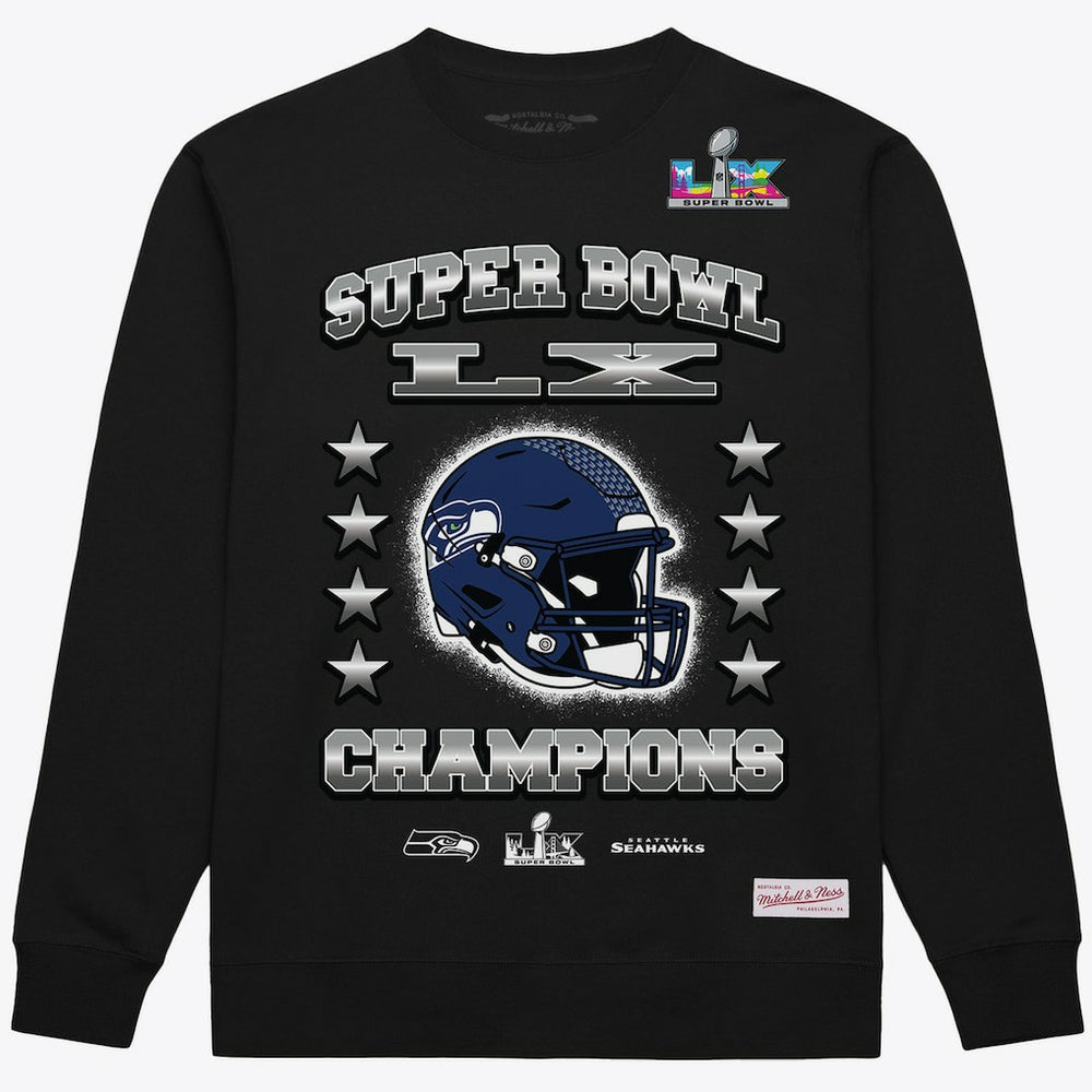 NFL Seattle Seahawks Super Bowl LX Champions Helmet Sweatshirt
