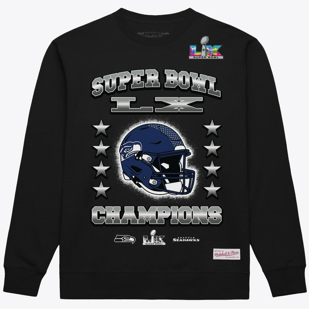 NFL Seattle Seahawks Super Bowl LX Champions Helmet Sweatshirt