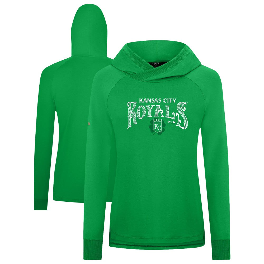 Kansas City Royals Levelwear Women's St. Patrick's Day Slender Raglan Hoodie - Green
