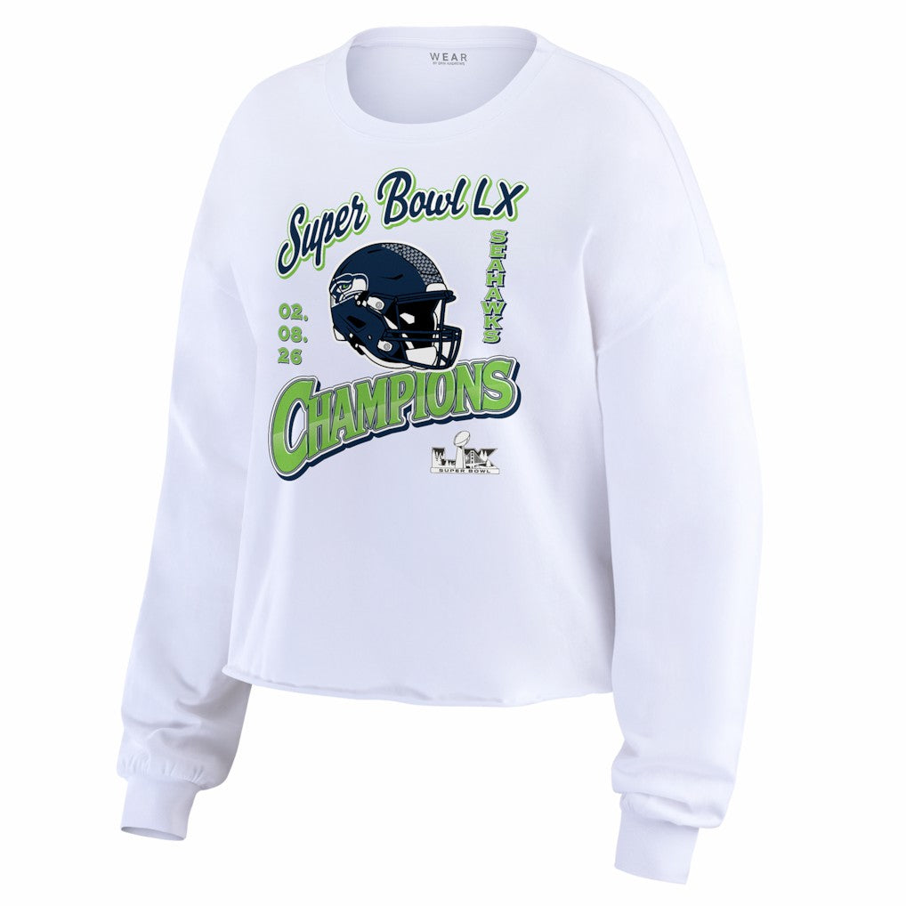 NFL Seattle Seahawks WEAR by Erin Andrews Women's Super Bowl LX s Cropped Long Sleeve T-Shirt