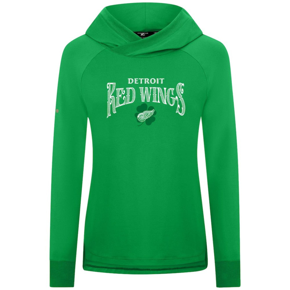 Detroit Red Wings Levelwear Women's St. Patrick's Day Slender Raglan Hoodie