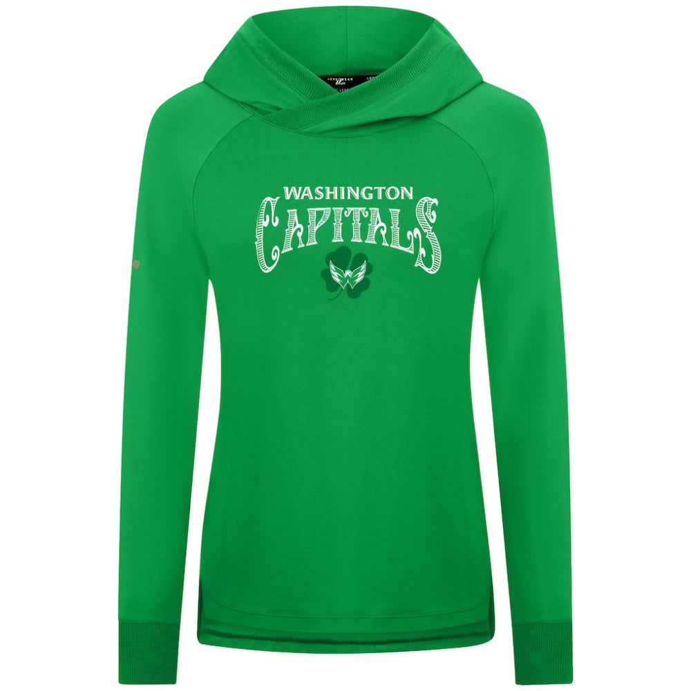 Washington Capitals Levelwear Women's St. Patrick's Day Slender Raglan Hoodie