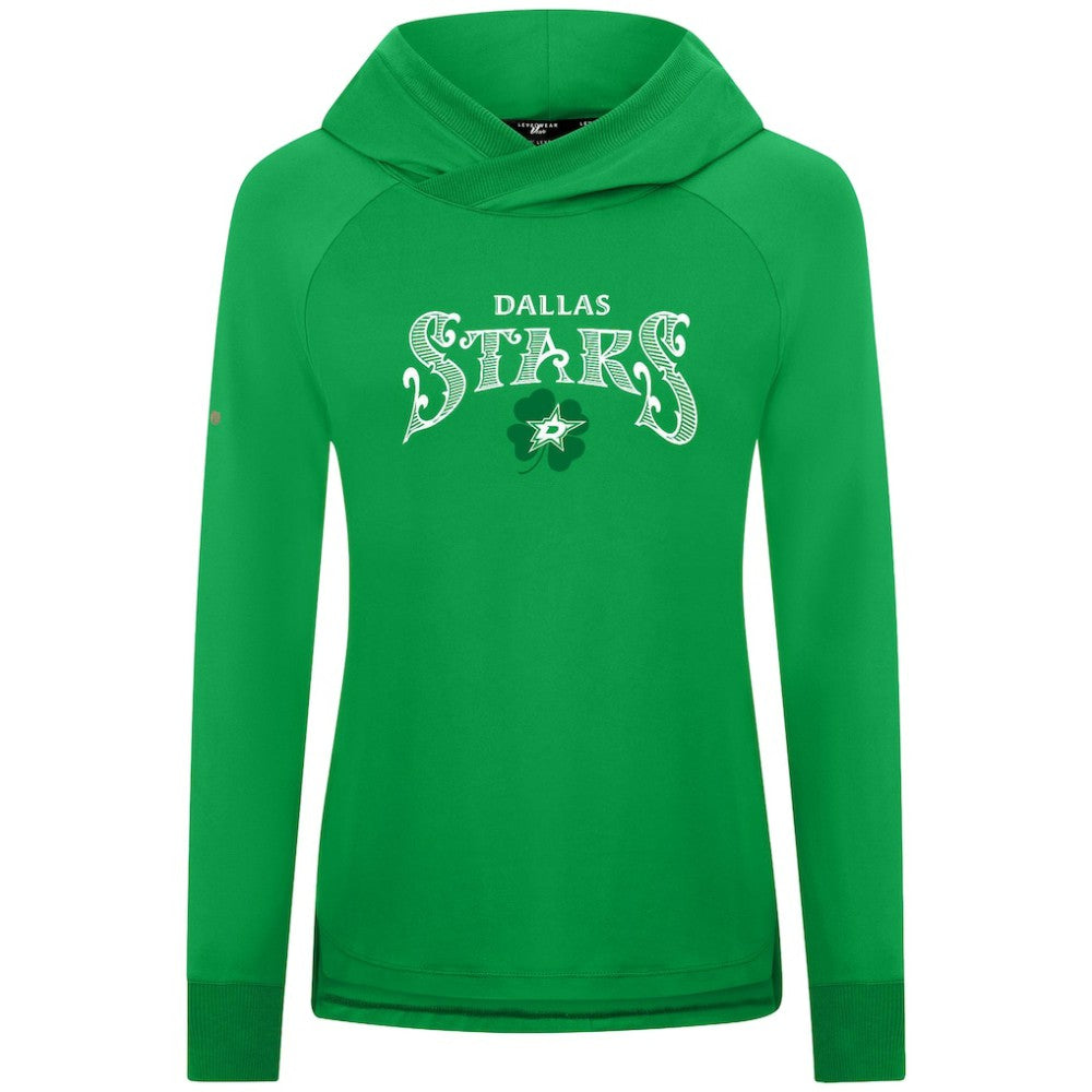 Dallas Stars Levelwear Women's St. Patrick's Day Slender Raglan Hoodie
