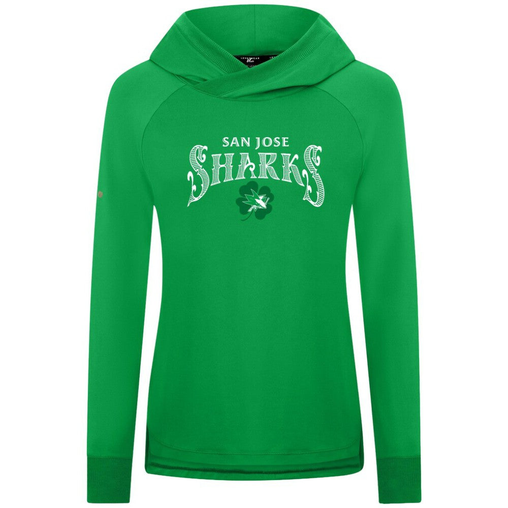 San Jose Sharks Levelwear Women's St. Patrick's Day Slender Raglan Hoodie