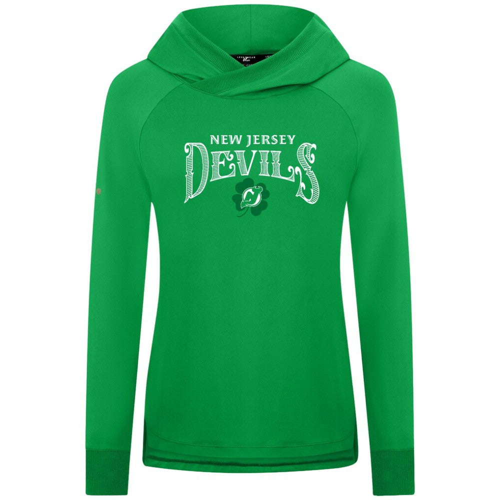New Jersey Devils Levelwear Women's St. Patrick's Day Slender Raglan Hoodie