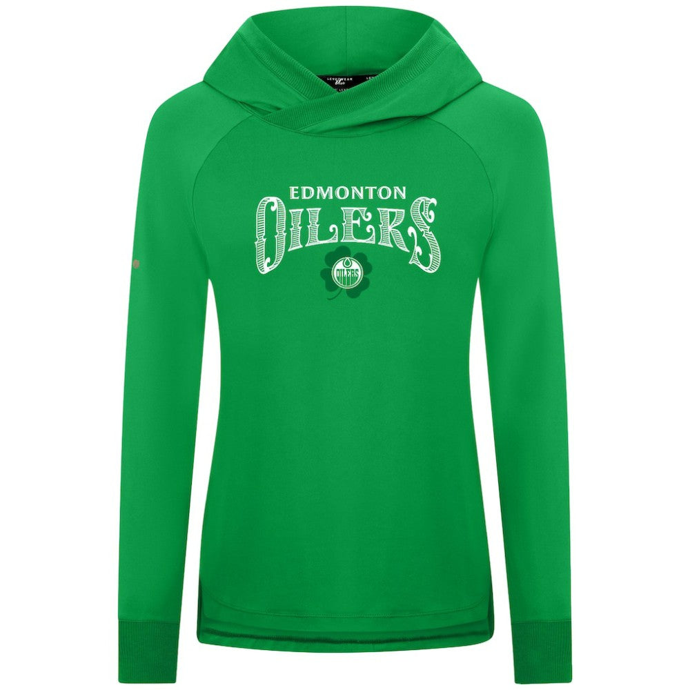 Edmonton Oilers Levelwear Women's St. Patrick's Day Slender Raglan Hoodie