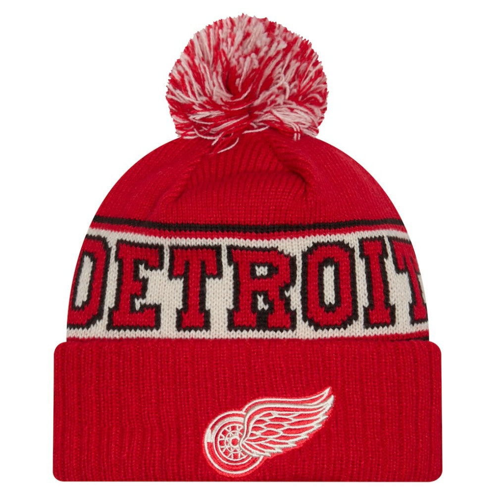Detroit Red Wings New Era Retro Cuffed Knit Hat with Pom