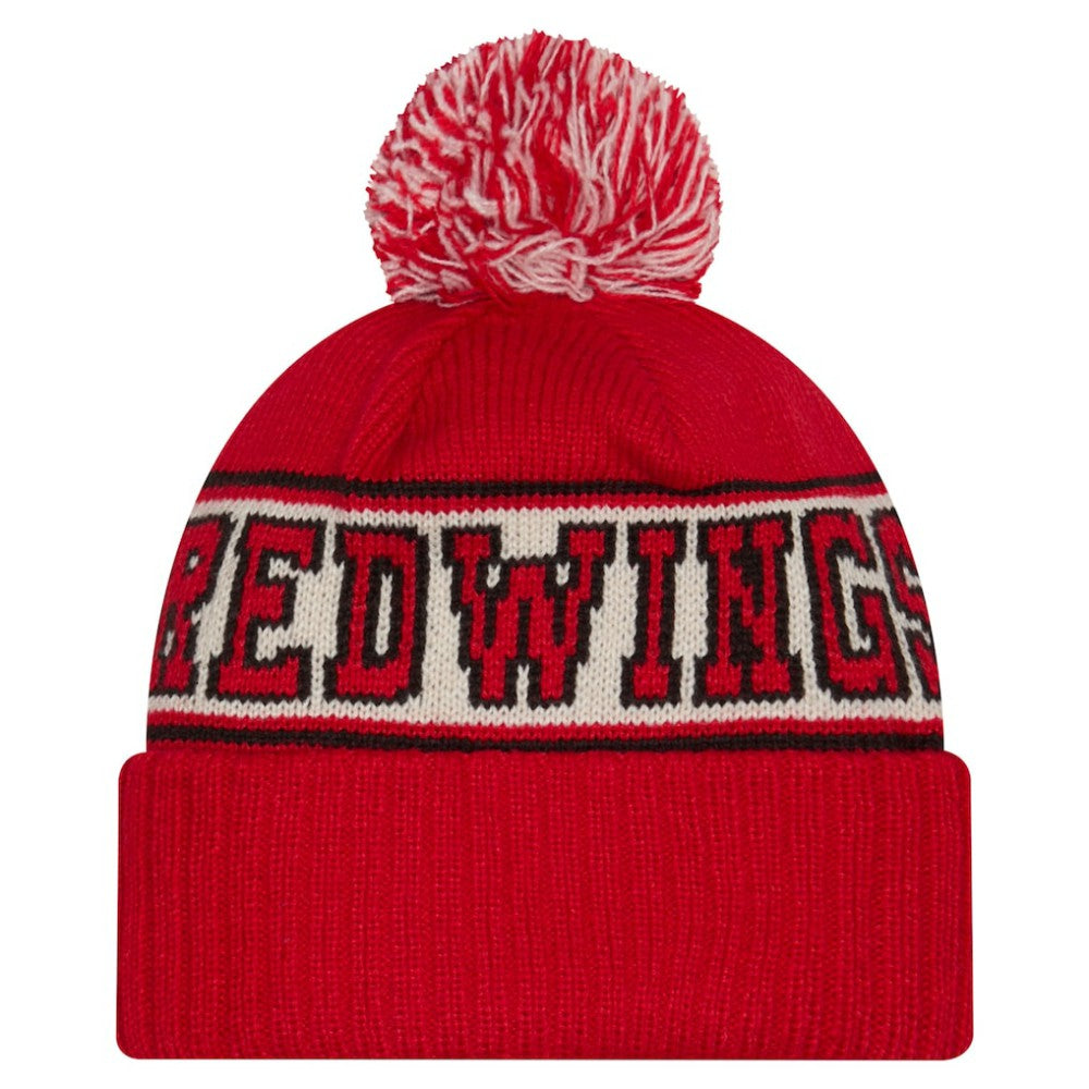 Detroit Red Wings New Era Retro Cuffed Knit Hat with Pom