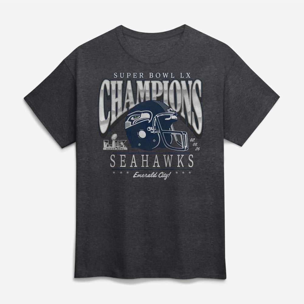 NFL Seattle Seahawks Super Bowl LX Champions Big & Tall Prestigious Run T-Shirt